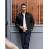 imageCOOFANDY Work Shirts for Mens Long Sleeve Casual Button Down Shirt Mens Shacket with Flap PocketsBlack