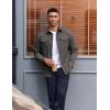 imageCOOFANDY Work Shirts for Mens Long Sleeve Casual Button Down Shirt Mens Shacket with Flap PocketsDark Grey