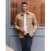 imageCOOFANDY Work Shirts for Mens Long Sleeve Casual Button Down Shirt Mens Shacket with Flap PocketsKakhi