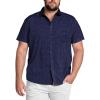 imageCOOFANDY Big ampamp Tall Dress Shirts for Men Short Sleeve Button Down Casual ShirtsNavy  Anchor Pattern