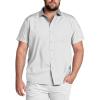 imageCOOFANDY Big ampamp Tall Dress Shirts for Men Short Sleeve Button Down Casual ShirtsWhite  Cross Pattern