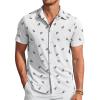 imageCOOFANDY Mens Casual Wrinkle Free Shirts Short Sleeve Button Down Summer Stretch Dress ShirtWhite Full Shark