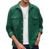 imageCOOFANDY Mens Corduroy Shirt Casual Button Down Shirt Jacket Lightweight ShacketGreen