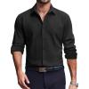 imageCOOFANDY Mens Dress Shirts Long Sleeve Casual Button Down Shirt Solid Wrinkle Free Formal Business ShirtsBlack