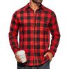 imageCOOFANDY Mens Flannel Plaid Shirts Long Sleeve Casual Button Down Cotton Shirt with PocketRed Black Plaid