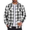 imageCOOFANDY Mens Flannel Shirts Casual Button Down Plaid Shirt Jacket Long Sleeve Fleece Shacket with PocketsClassic Black