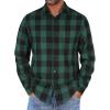imageCOOFANDY Mens Flannel Shirts Long Sleeve Button Down Shirt with Pocket Casual Shirts Work Shirts for MenGreen Buffalo Plaid