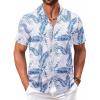 A Palm Leaf-white Blue