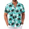 imageCOOFANDY Mens Hawaiian Floral Shirts Short Sleeve Button Down Shirts Tropical Summer Beach ShirtsCoconut Treeblue Green