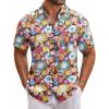 imageCOOFANDY Mens Hawaiian Tropical Shirt Short Sleeve Casual Button Down Floral Summer Beach Shirts with PocketBlack Sunflower