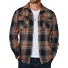 imageCOOFANDY Mens Long Sleeve Flannel Shirts Fashion Plaid Jacket Casual Button Down Shirt with PocketsBrown