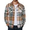 imageCOOFANDY Mens Long Sleeve Flannel Shirts Fashion Plaid Jacket Casual Button Down Shirt with PocketsGreen