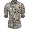 imageCOOFANDY Mens Paisley Printed Shirts Casual Long Sleeve Button Down Shirts Floral Dress Shirt with PocketsYellow