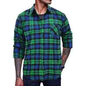 imageCOOFANDY Mens Flannel Plaid Shirts Long Sleeve Casual Cotton Button Down ShirtsPat2