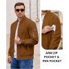 imageCOOFANDY Men Bomber Jacket Lightweight Casual Windbreaker Zip Up Coat Fashion Stylish Fall Jackets with PocketBrown