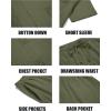 imageCOOFANDY Men Linen Sets Outfits 2 Piece Short Sleeve Cuban Shirts Guayabera Linen SuitArmy Green
