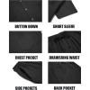 imageCOOFANDY Men Linen Sets Outfits 2 Piece Short Sleeve Cuban Shirts Guayabera Linen SuitBlack