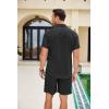 imageCOOFANDY Men Linen Sets Outfits 2 Piece Short Sleeve Cuban Shirts Guayabera Linen SuitBlack
