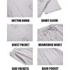 imageCOOFANDY Men Linen Sets Outfits 2 Piece Short Sleeve Cuban Shirts Guayabera Linen SuitLight Gray