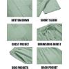 imageCOOFANDY Men Linen Sets Outfits 2 Piece Short Sleeve Cuban Shirts Guayabera Linen SuitLight Green