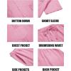 imageCOOFANDY Men Linen Sets Outfits 2 Piece Short Sleeve Cuban Shirts Guayabera Linen SuitPink