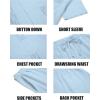 imageCOOFANDY Men Linen Sets Outfits 2 Piece Short Sleeve Cuban Shirts Guayabera Linen SuitSky Blue