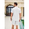 imageCOOFANDY Men Linen Sets Outfits 2 Piece Short Sleeve Cuban Shirts Guayabera Linen SuitWhite