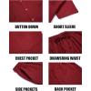 imageCOOFANDY Men Linen Sets Outfits 2 Piece Short Sleeve Cuban Shirts Guayabera Linen SuitWine Red