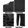 imageCOOFANDY Men Long Sleeve Henley TShirs Casual Basic Lightweight Fashion Shirts Soild Tees with PocketsBlack