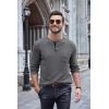 imageCOOFANDY Men Long Sleeve Henley TShirs Casual Basic Lightweight Fashion Shirts Soild Tees with PocketsDark Grey