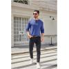 imageCOOFANDY Men Long Sleeve Henley TShirs Casual Basic Lightweight Fashion Shirts Soild Tees with PocketsDeep Blue