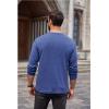 imageCOOFANDY Men Long Sleeve Henley TShirs Casual Basic Lightweight Fashion Shirts Soild Tees with PocketsDeep Blue