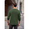 imageCOOFANDY Men Long Sleeve Henley TShirs Casual Basic Lightweight Fashion Shirts Soild Tees with PocketsGreen