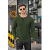 imageCOOFANDY Men Long Sleeve Henley TShirs Casual Basic Lightweight Fashion Shirts Soild Tees with PocketsGreen