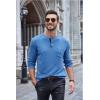 imageCOOFANDY Men Long Sleeve Henley TShirs Casual Basic Lightweight Fashion Shirts Soild Tees with PocketsLight Blue