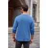 imageCOOFANDY Men Long Sleeve Henley TShirs Casual Basic Lightweight Fashion Shirts Soild Tees with PocketsLight Blue