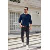 imageCOOFANDY Men Long Sleeve Henley TShirs Casual Basic Lightweight Fashion Shirts Soild Tees with PocketsNavy Blue