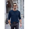 imageCOOFANDY Men Long Sleeve Henley TShirs Casual Basic Lightweight Fashion Shirts Soild Tees with PocketsNavy Blue