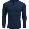 imageCOOFANDY Men Long Sleeve Henley TShirs Casual Basic Lightweight Fashion Shirts Soild Tees with PocketsNavy Blue