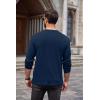 imageCOOFANDY Men Long Sleeve Henley TShirs Casual Basic Lightweight Fashion Shirts Soild Tees with PocketsNavy Blue