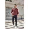 imageCOOFANDY Men Long Sleeve Henley TShirs Casual Basic Lightweight Fashion Shirts Soild Tees with PocketsPurple Red