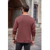 imageCOOFANDY Men Long Sleeve Henley TShirs Casual Basic Lightweight Fashion Shirts Soild Tees with PocketsPurple Red