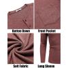 imageCOOFANDY Men Long Sleeve Henley TShirs Casual Basic Lightweight Fashion Shirts Soild Tees with PocketsPurple Red