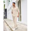 imageCOOFANDY Mens 2 Piece Outfits Casual Long Sleeve Button Down Shirt and Pants Sets Loungewear Streetwear Walking Suits