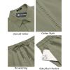 imageCOOFANDY Mens 2 Piece Short Set Cuban Guayabera Shirts Short Sleeve Casual Beach Outfits SetArmy Green