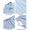 imageCOOFANDY Mens 2 Piece Short Set Cuban Guayabera Shirts Short Sleeve Casual Beach Outfits SetLight Blue