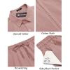imageCOOFANDY Mens 2 Piece Short Set Cuban Guayabera Shirts Short Sleeve Casual Beach Outfits SetPink