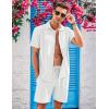 imageCOOFANDY Mens 2 Piece Short Set Cuban Guayabera Shirts Short Sleeve Casual Beach Outfits SetWhite