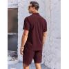 imageCOOFANDY Mens 2 Piece Short Set Cuban Guayabera Shirts Short Sleeve Casual Beach Outfits SetWine Red