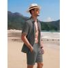 imageCOOFANDY Mens 2 Piece Textured Outfits Beach Button Down Short Sleeve Shirt and Short SetsDark Gray